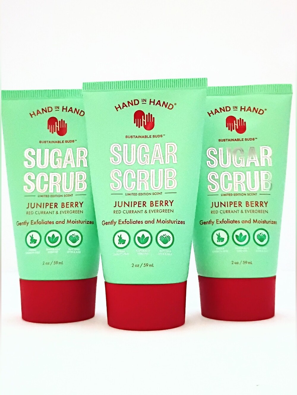 Hand in Hand Sugar Scrub Juniper Berry Limited Edition Bundle of 3